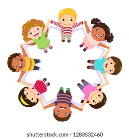 Children holding hands in a circle