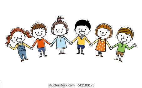 Children: Holding hands together