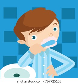 Children hygiene campaign illustration. Children doing a healthy lifestyle poster series