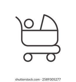 children icon isolated stroke in black color