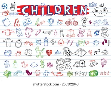Children icon set 