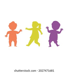 Children icon set design template illustration