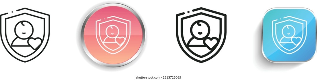children icon. Thin Linear, Regular and Button Style Design Isolated On White Background