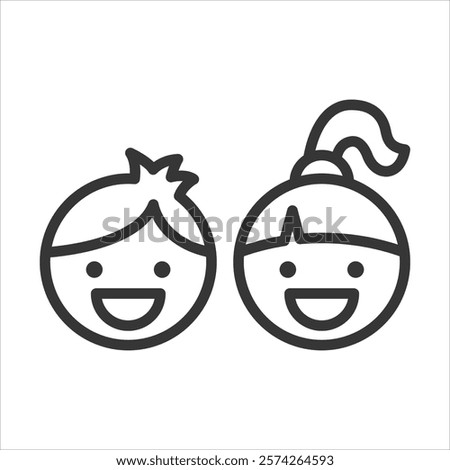 Children Icon Vector Illustration Outline