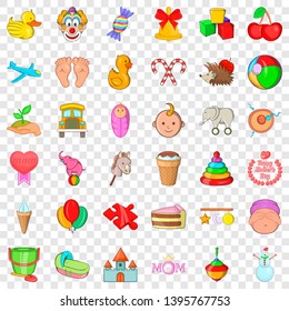 Children icons set. Cartoon style of 36 children vector icons for web for any design