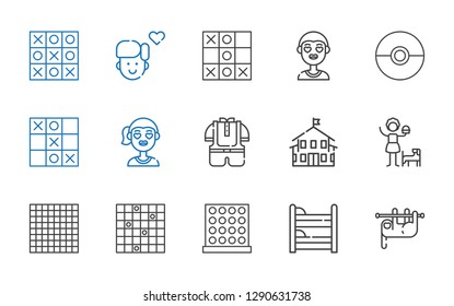 children icons set. Collection of children with sloth, bunk, tic tac toe, girl, kindergarten, kid, pokeball, boy. Editable and scalable children icons.