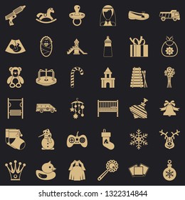 Children icons set. Simple style of 36 children vector icons for web for any design