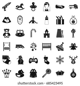Children icons set. Simple style of 36 children vector icons for web isolated on white background