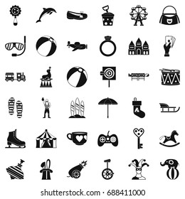 Children icons set. Simple style of 36 children vector icons for web isolated on white background