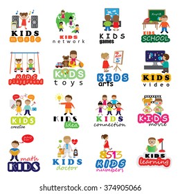 Children Icons Set - Vector Illustration, Graphic Design. Collection Of Color Icons, For Web, Websites, Print, Presentation Templates, Mobile Applications And Promotional Materials 