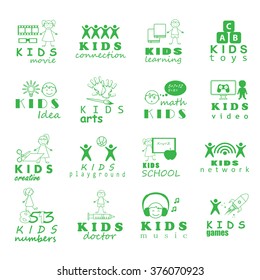 Children Icons Set - Vector Illustration, Graphic Design. Collection Of Different Icons, For Web, Websites, Print, Presentation Templates, Mobile Applications And Promotional Materials 
