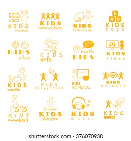 Children Icons Set - Vector Illustration, Graphic Design. Collection Of Different Icons, For Web, Websites, Print, Presentation Templates, Mobile Applications And Promotional Materials 