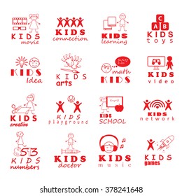 Children Icons Set - Vector Illustration, Graphic Design. Collection Of Different Icons, For Web, Websites, Print, Presentation Templates, Mobile Applications And Promotional Materials 