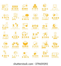 Children Icons Set - Vector Illustration, Graphic Design. Collection Of Color Icons, For Web, Websites, Print, Presentation Templates, Mobile Applications And Promotional Materials
