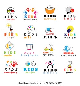 Children Icons Set - Vector Illustration, Graphic Design. Collection Of Color Icons, For Web, Websites, Print, Presentation Templates, Mobile Applications And Promotional Materials 