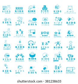 Children Icons Set - Vector Illustration, Graphic Design. Collection Of Color Icons, For Web, Websites, Print, Presentation Templates, Mobile Applications And Promotional Materials  