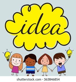 Children with idea concept