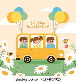 Children illustration. Illustration for educational activities with friends.