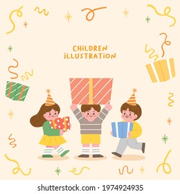 Children illustration. Illustration for educational activities with friends.