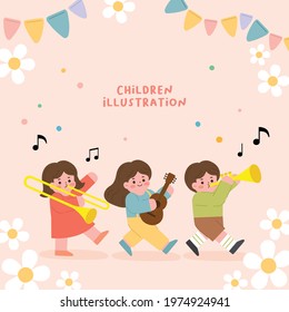 Children illustration. Illustration for educational activities with friends.