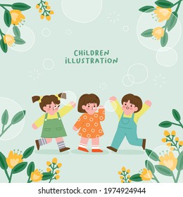 Children illustration. Illustration for educational activities with friends.