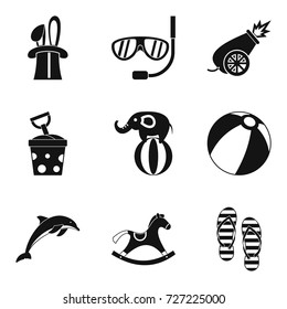 Children industry icons set. Simple set of 9 children industry vector icons for web isolated on white background
