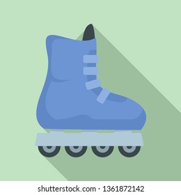 Children inline skates icon. Flat illustration of children inline skates vector icon for web design
