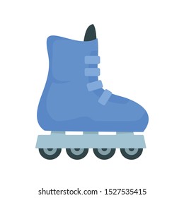 Children inline skates icon. Flat illustration of children inline skates vector icon for web design