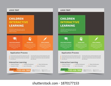 Children Interactive Learning Flyer, School Admission flyer