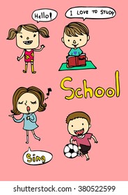 Children interesting to study Education in school.