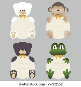 Children invitation card with animals