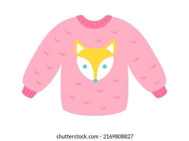 Kinderjacke mit Fuchs. Vektorgrafik