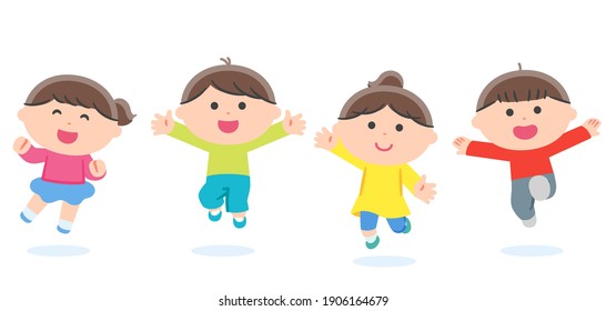 Children Playing Rope Jumping Together Asian Stock Vector (Royalty Free ...