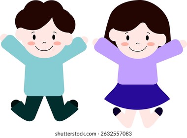 The children jumping,Long live the child



