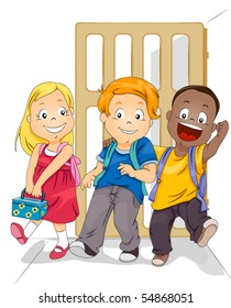 Children just finished School - Vector