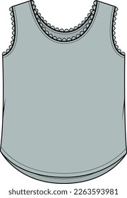 CHILDREN AND KID GIRLS WEAR VEST TOP VECTOR