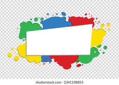 Children and Kids Concept, Back to School or Teacher's Day Isolated Banner Template Educational Concept for New School Term Colorful Paint Splashes or ink with banner template for your text or design.