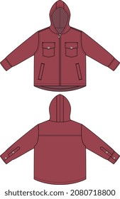 Children and Kids Wear Jacket Hoodie With Hood Vector Illustration