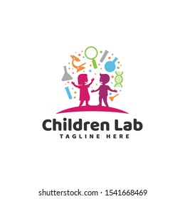 Children Laboratory  Logo Vector Icon Illustration