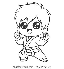 Children learn to become martial arts experts, for coloring