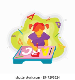 Children Learn Color Vector Kid Coloring Stock Vector (Royalty Free ...