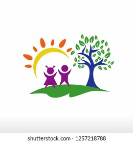 children learn and Tree Kids Logo playful