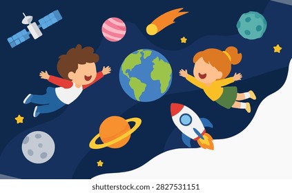 Children learning about planets