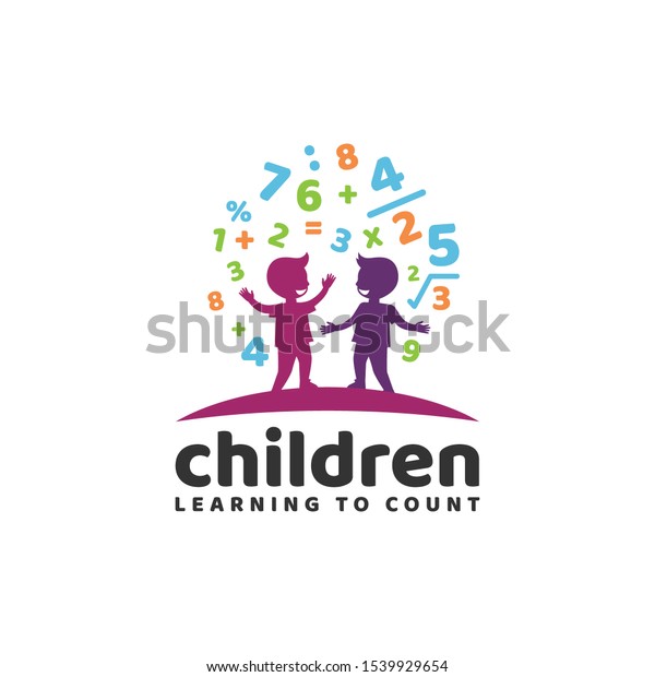 Children\
Learning to Count Logo Vector Icon\
Illustration