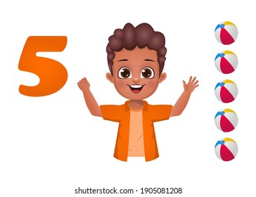 Children Learning Number Counting Fingers Stock Vector (Royalty Free ...