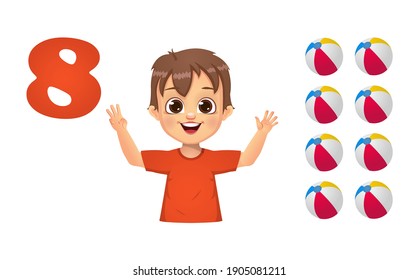 children learning number counting with fingers 