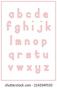 Children Learning Printable Alphabet Lowercase Pink Stock Vector ...