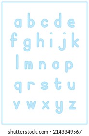 Children Learning Printable - Alphabet Lowercase in Blue Color