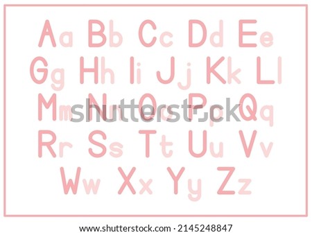Children Learning Printable - Alphabet Poster Uppercase and Lowercase in Pink Color Imagine de stoc © 