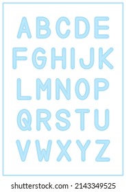 Kinder lernen Printable - Alphabet Uppercase in blauer Farbe